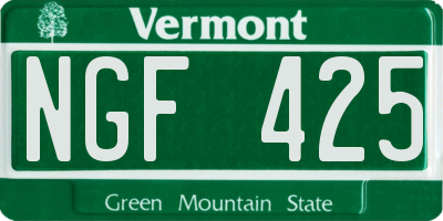 VT license plate NGF425
