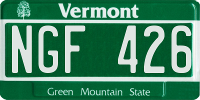 VT license plate NGF426