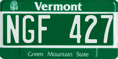 VT license plate NGF427