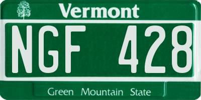 VT license plate NGF428