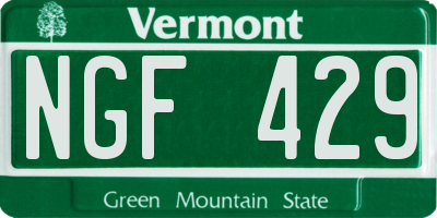 VT license plate NGF429