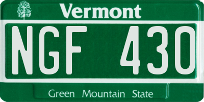VT license plate NGF430