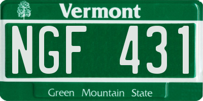 VT license plate NGF431