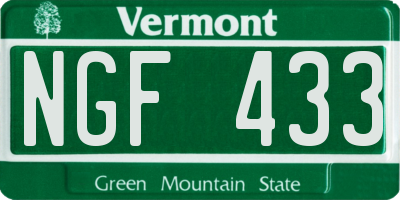 VT license plate NGF433