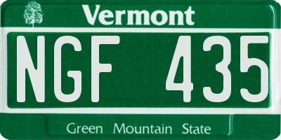 VT license plate NGF435