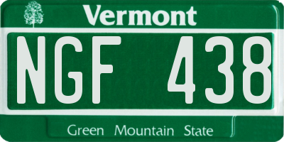 VT license plate NGF438