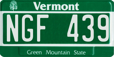 VT license plate NGF439