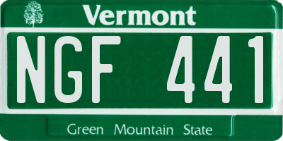 VT license plate NGF441