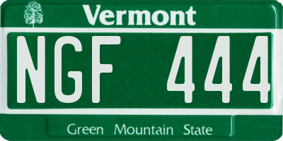 VT license plate NGF444