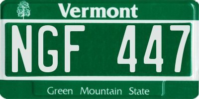 VT license plate NGF447