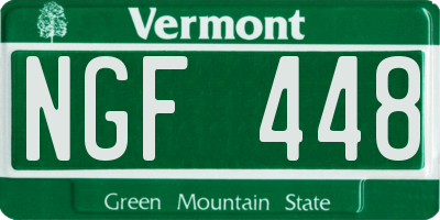 VT license plate NGF448