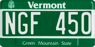 VT license plate NGF450