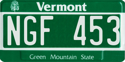 VT license plate NGF453