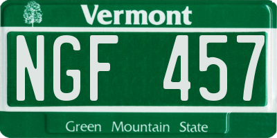 VT license plate NGF457