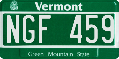 VT license plate NGF459