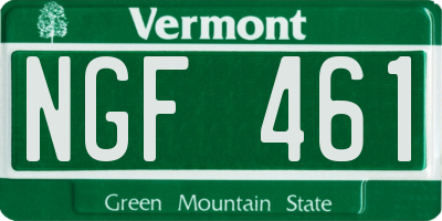 VT license plate NGF461