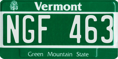 VT license plate NGF463