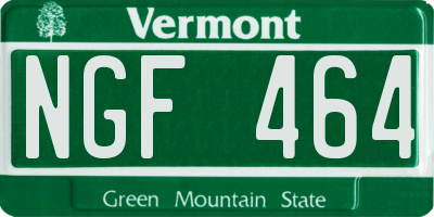 VT license plate NGF464
