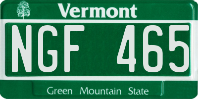 VT license plate NGF465