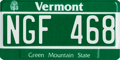 VT license plate NGF468