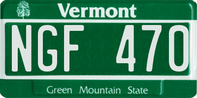VT license plate NGF470