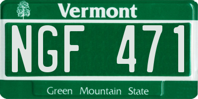 VT license plate NGF471