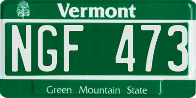 VT license plate NGF473