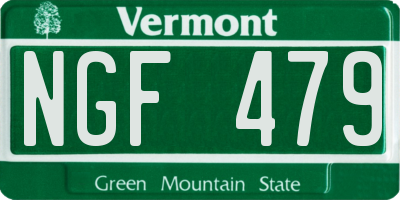 VT license plate NGF479
