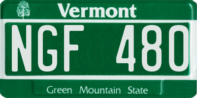 VT license plate NGF480