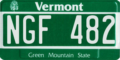 VT license plate NGF482