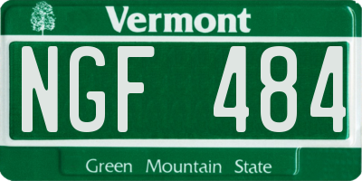 VT license plate NGF484