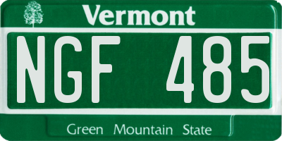 VT license plate NGF485