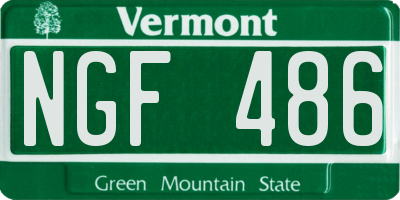 VT license plate NGF486
