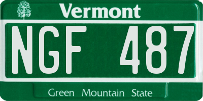 VT license plate NGF487