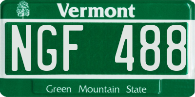 VT license plate NGF488