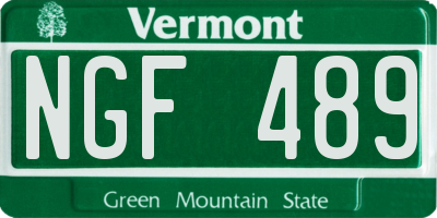 VT license plate NGF489