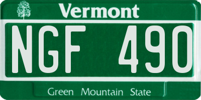 VT license plate NGF490