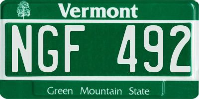VT license plate NGF492
