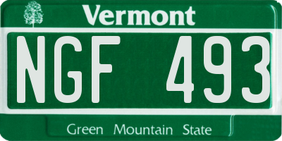 VT license plate NGF493
