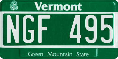 VT license plate NGF495