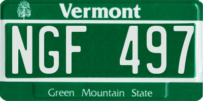 VT license plate NGF497