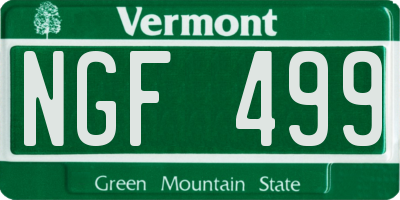 VT license plate NGF499