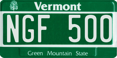 VT license plate NGF500