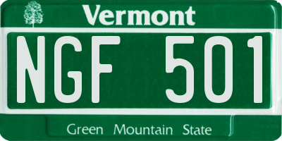 VT license plate NGF501