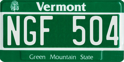 VT license plate NGF504