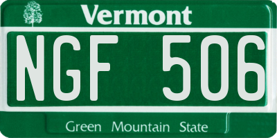 VT license plate NGF506