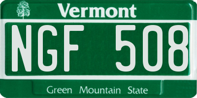 VT license plate NGF508