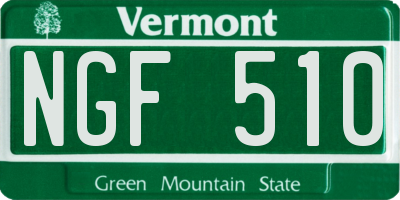 VT license plate NGF510