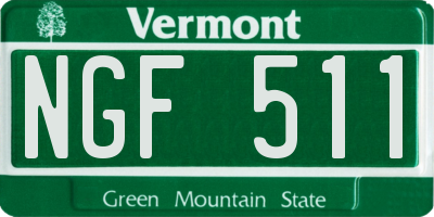 VT license plate NGF511