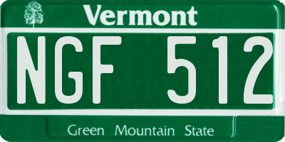 VT license plate NGF512